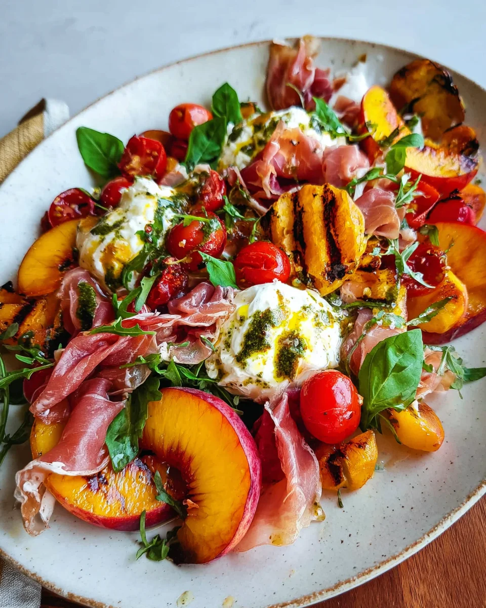 Grilled Nectarine Burrata Prosciutto Salad 28 Grilled