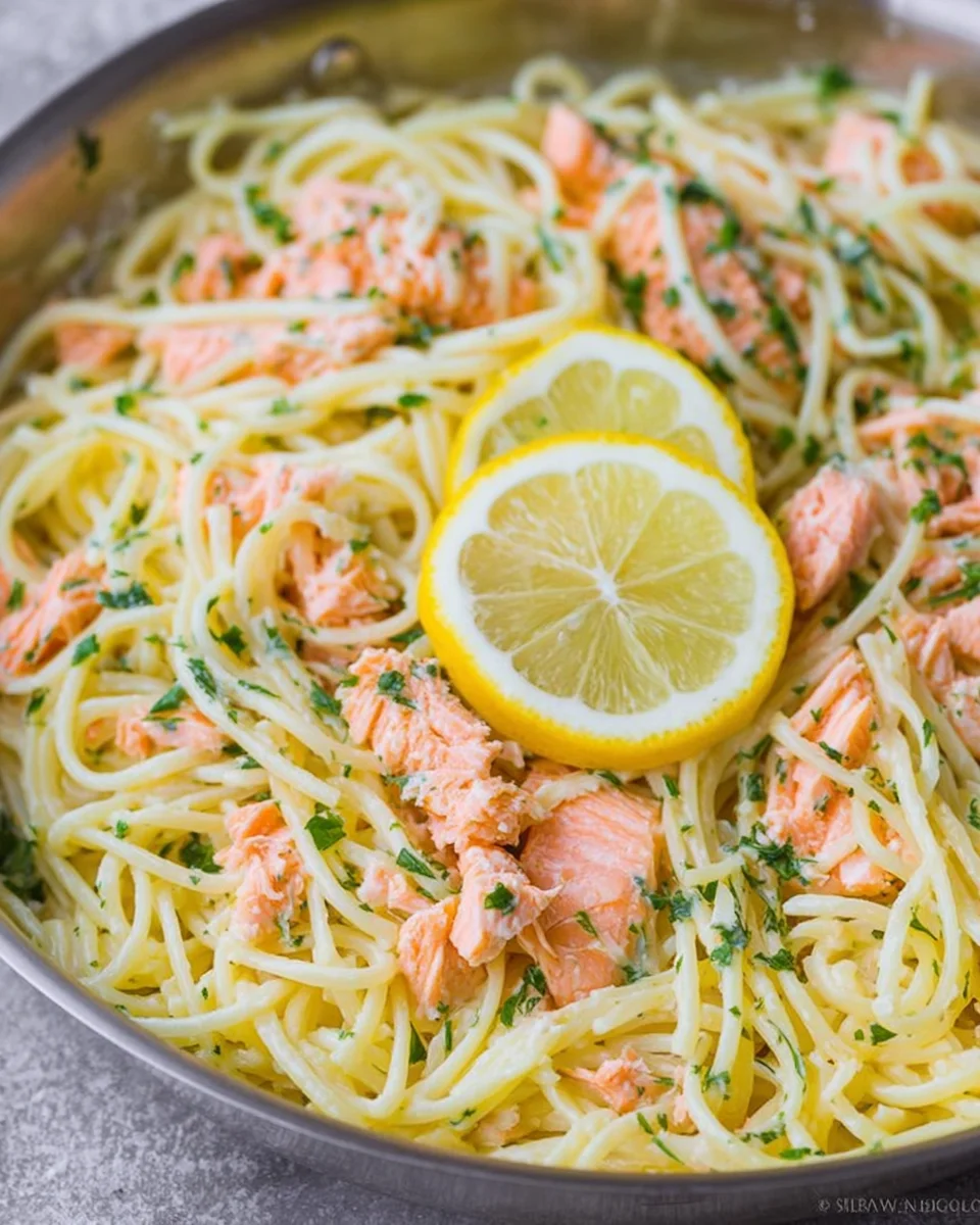 Lemon-Butter Salmon Pasta