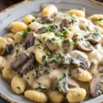 Mushroom Gnocchi with Parmesan Cream Sauce Recipe