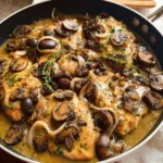 Skillet Chicken and Mushroom Wine Sauce
