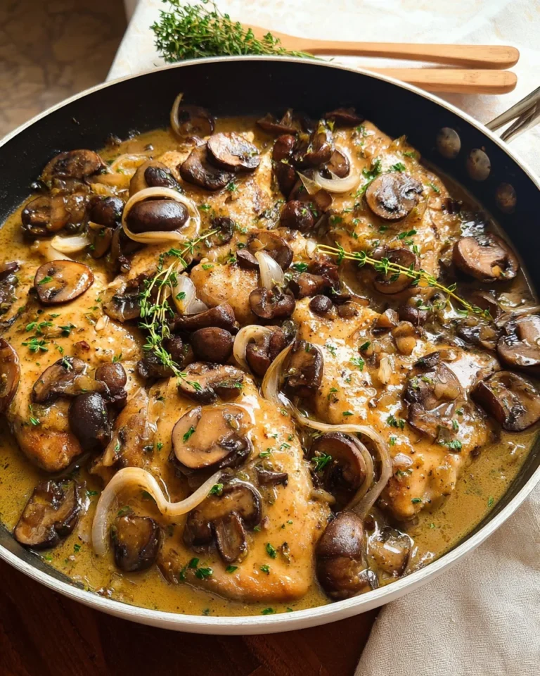 Skillet Chicken and Mushroom Wine Sauce