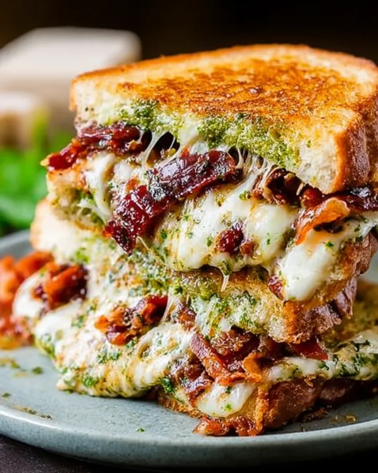 Sun Dried Tomato Bacon Pesto Grilled Cheese