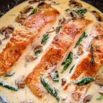 Tuscan Salmon with Parmesan Cream Sauce