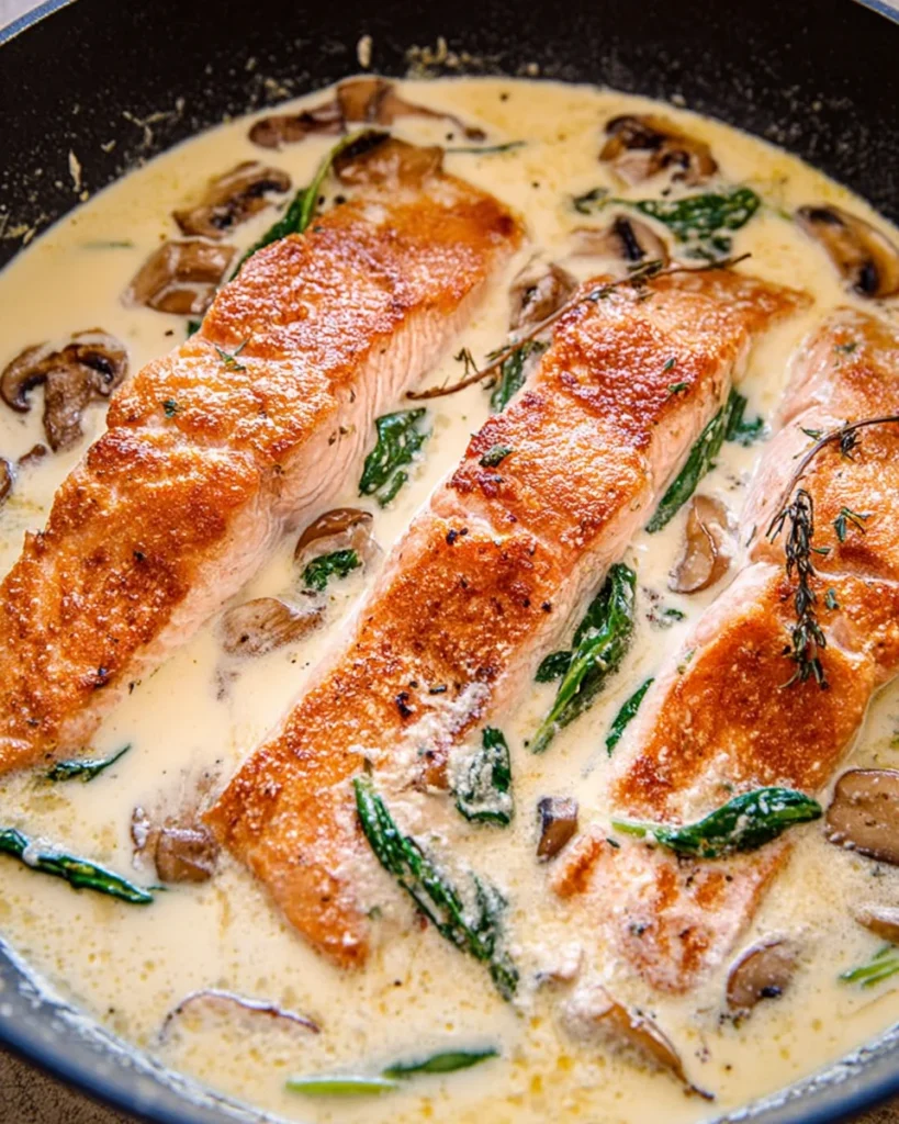 Tuscan Salmon with Parmesan Cream Sauce