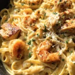 Cajun Chicken and Shrimp Alfredo