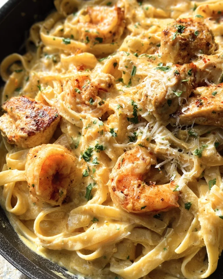 Cajun Chicken and Shrimp Alfredo