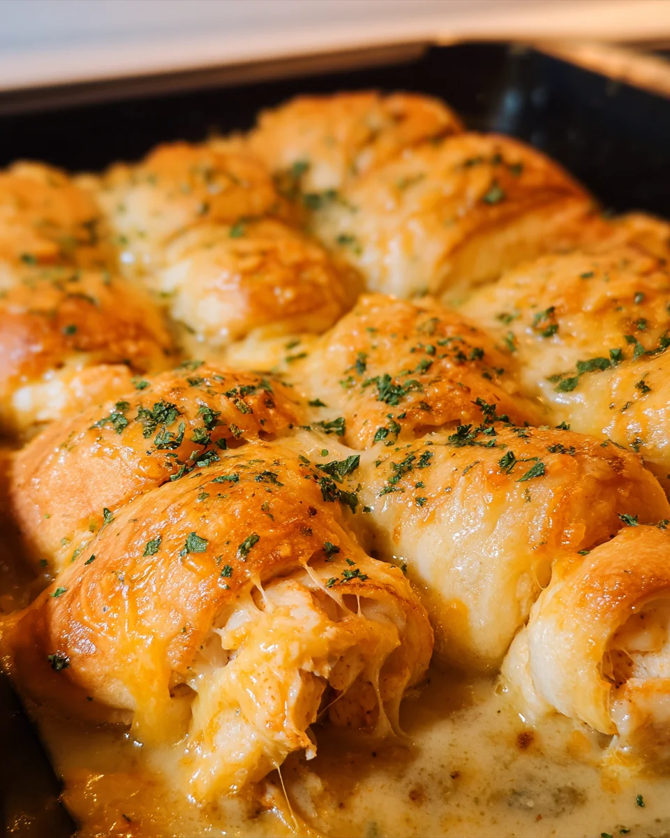 Cheesy Chicken Crescent Roll Bake