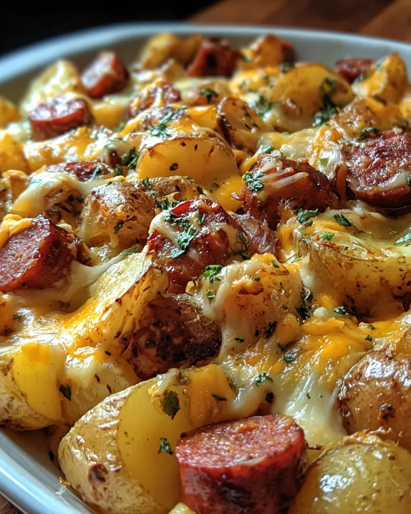 Cheesy Ranch Potatoes and Smoked Sausage