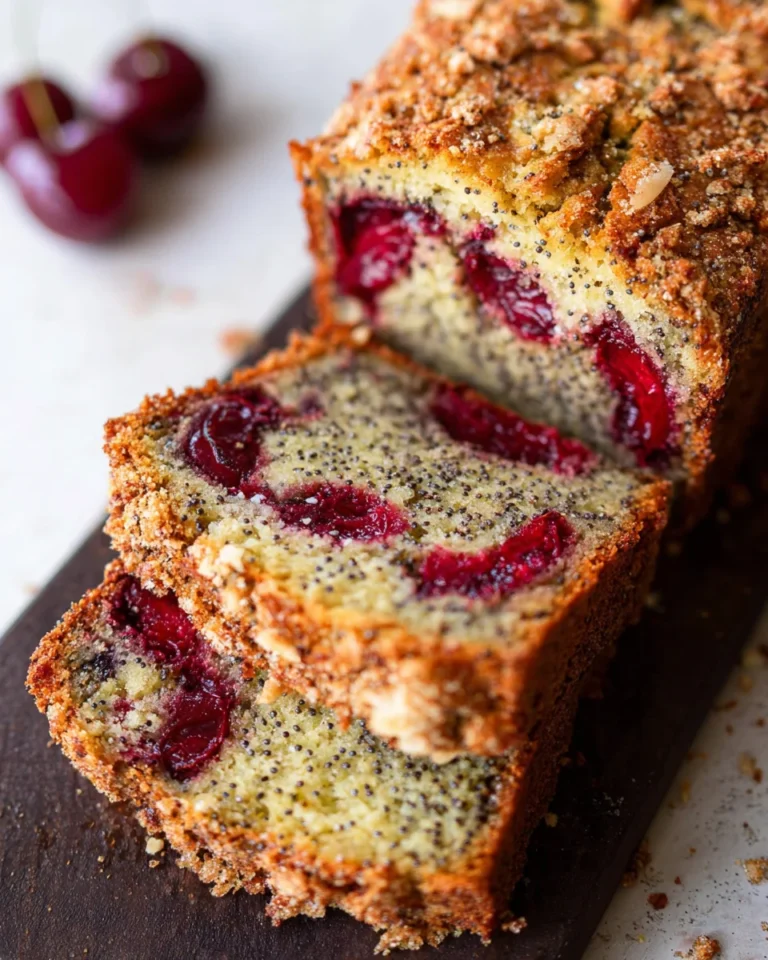 Cherry Almond Poppyseed Quick Bread