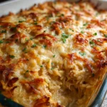 French Onion Chicken Orzo Casserole