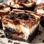 Fudge Swirled Oreo Bottom Cheesecake Cupcakes