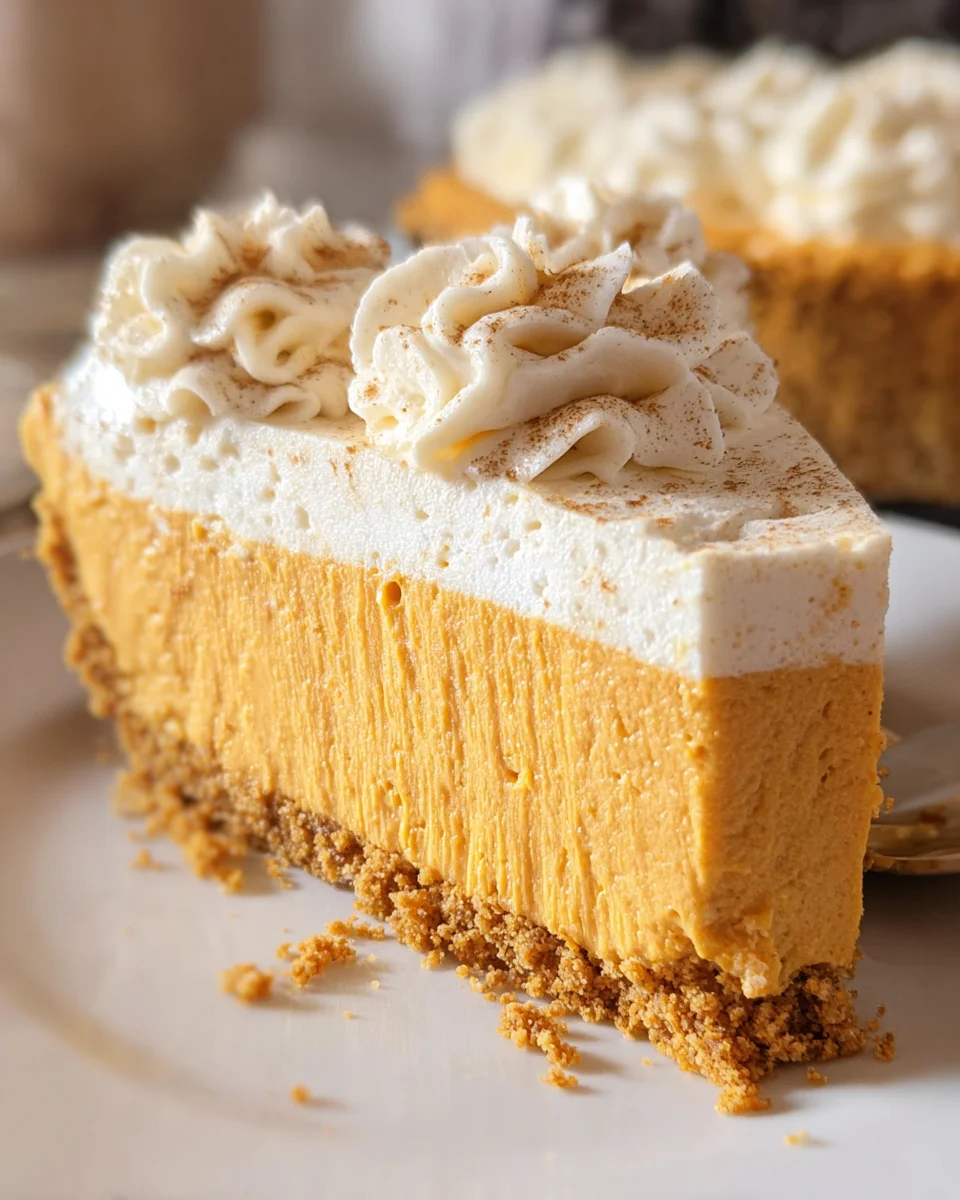No Bake Marshmallow Pumpkin Pie