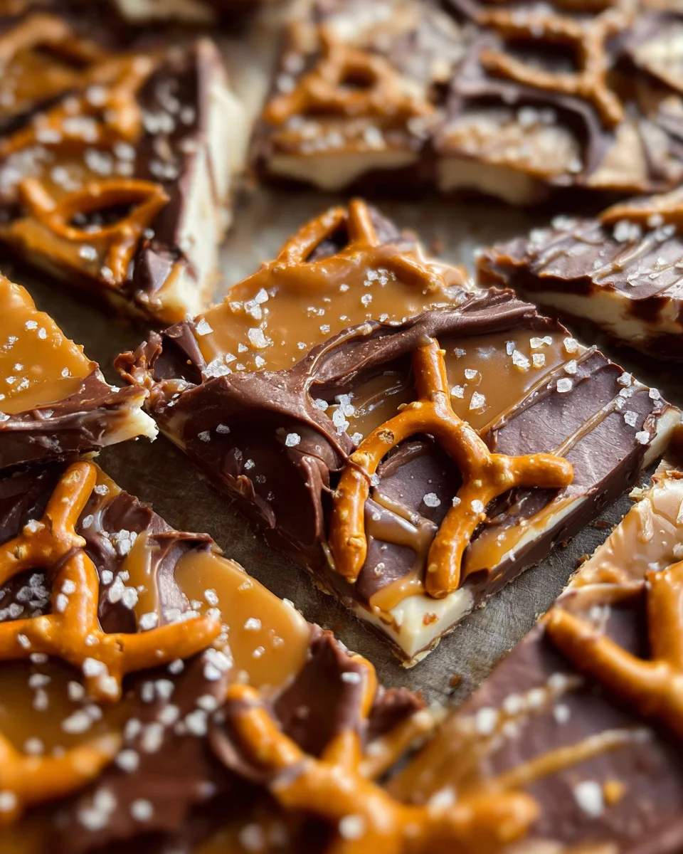 Sea Salt Caramel Pretzel Bark