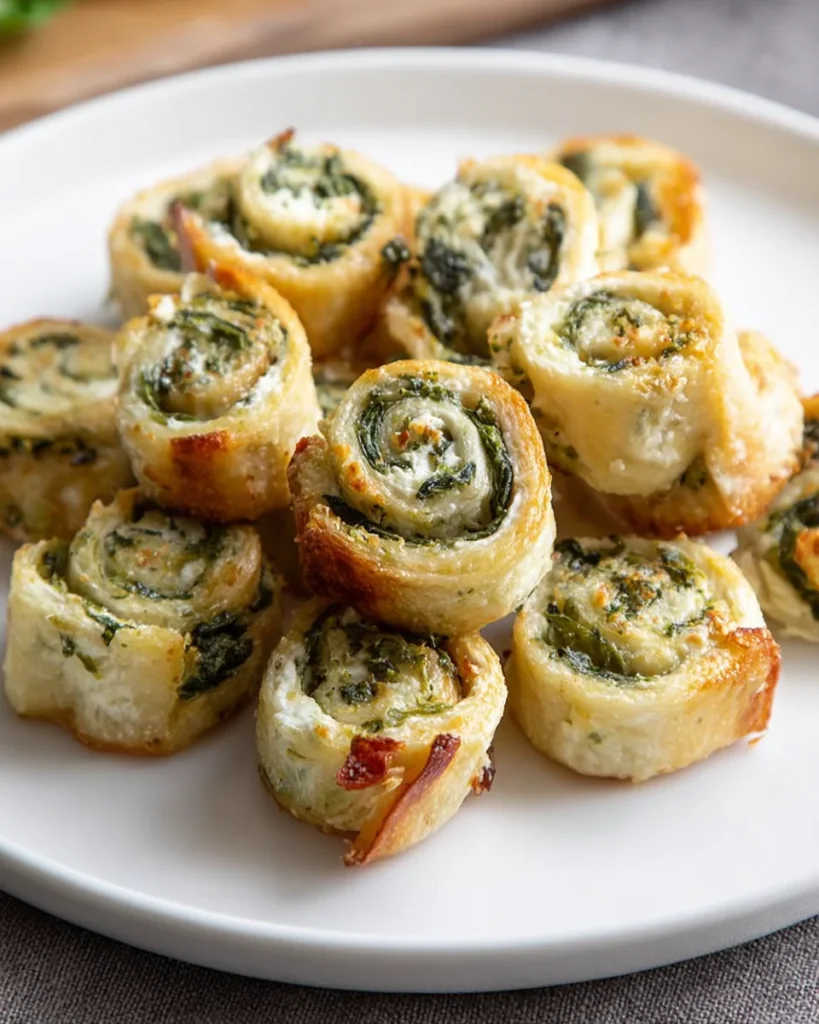 Spinach Dip in Bite-Sized Pinwheels