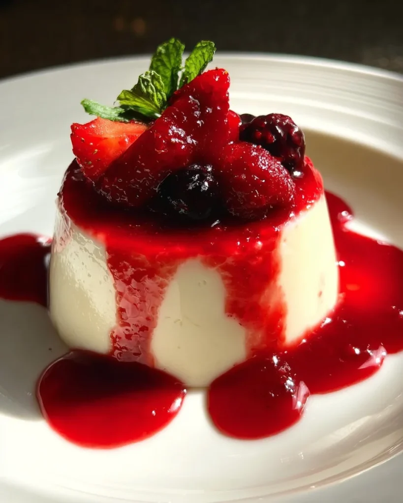 Vanilla Panna Cotta With Berry Sauce