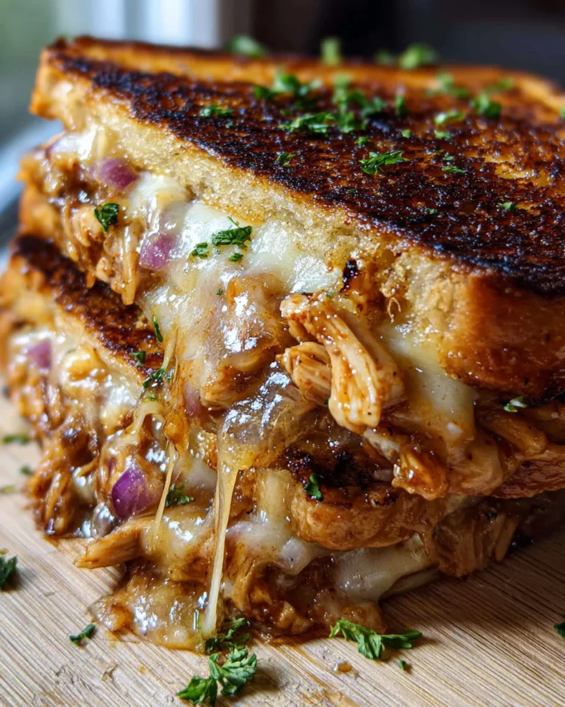 BBQ Chicken Grilled Cheese Sandwich