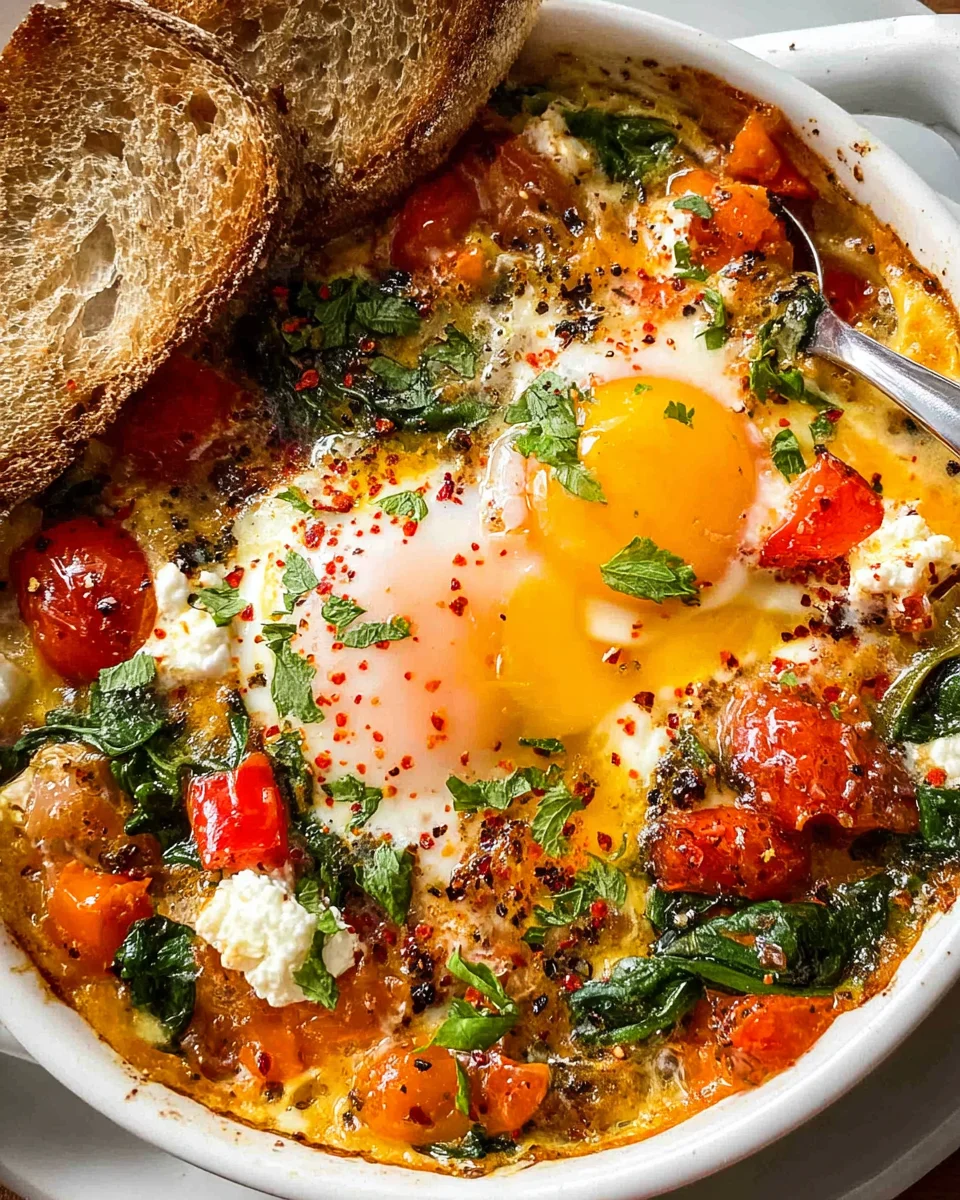 Baked Feta Eggs