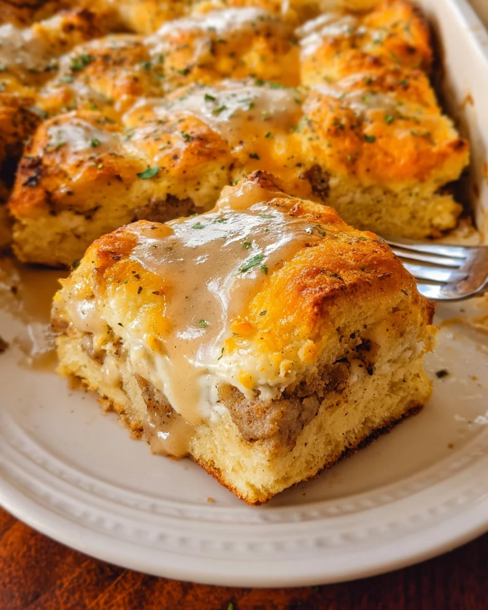 Biscuits and Gravy Breakfast Casserole