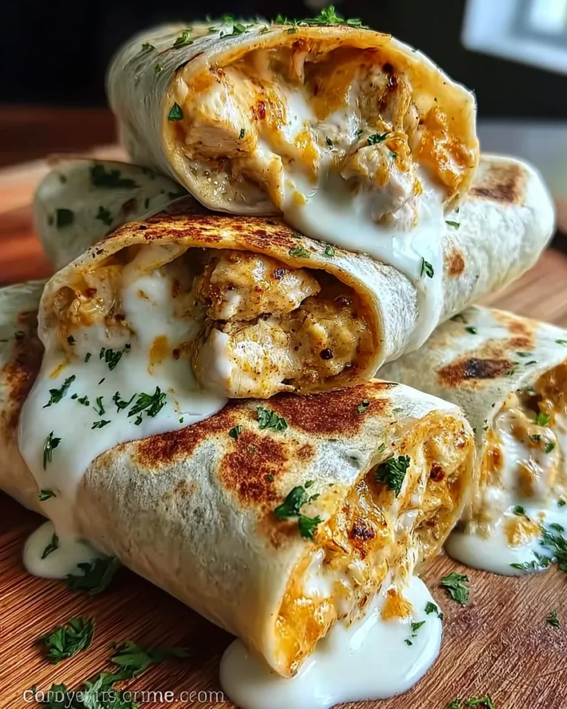 Cheesy Chicken Garlic Wraps