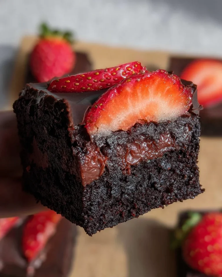 Chocolate Covered Strawberry Brownies