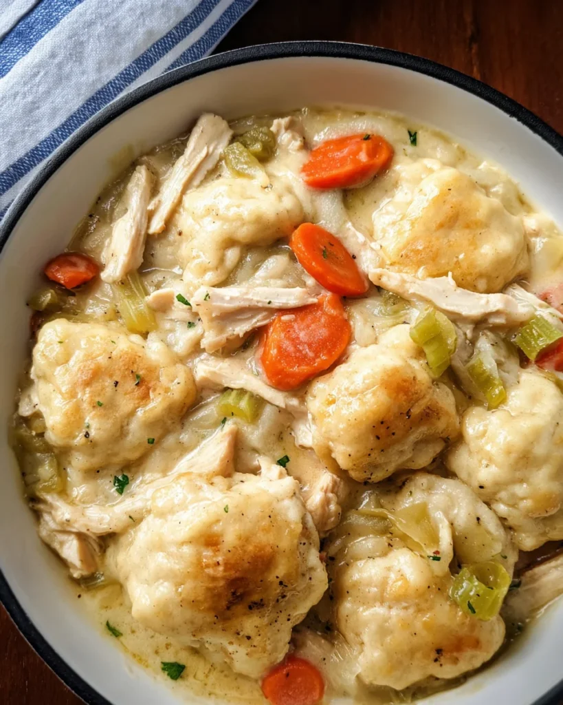 Easy Chicken and Dumplings with Biscuits