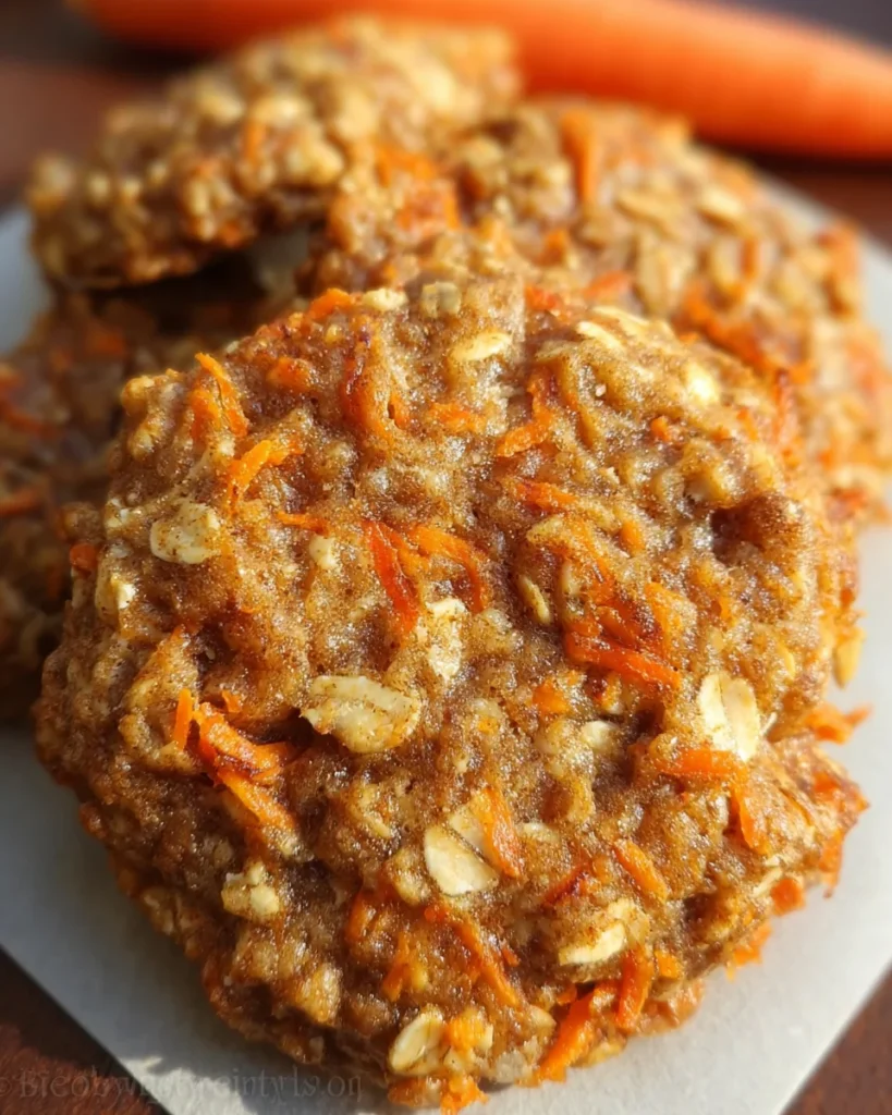 Healthy Carrot Cake Oatmeal Cookies
