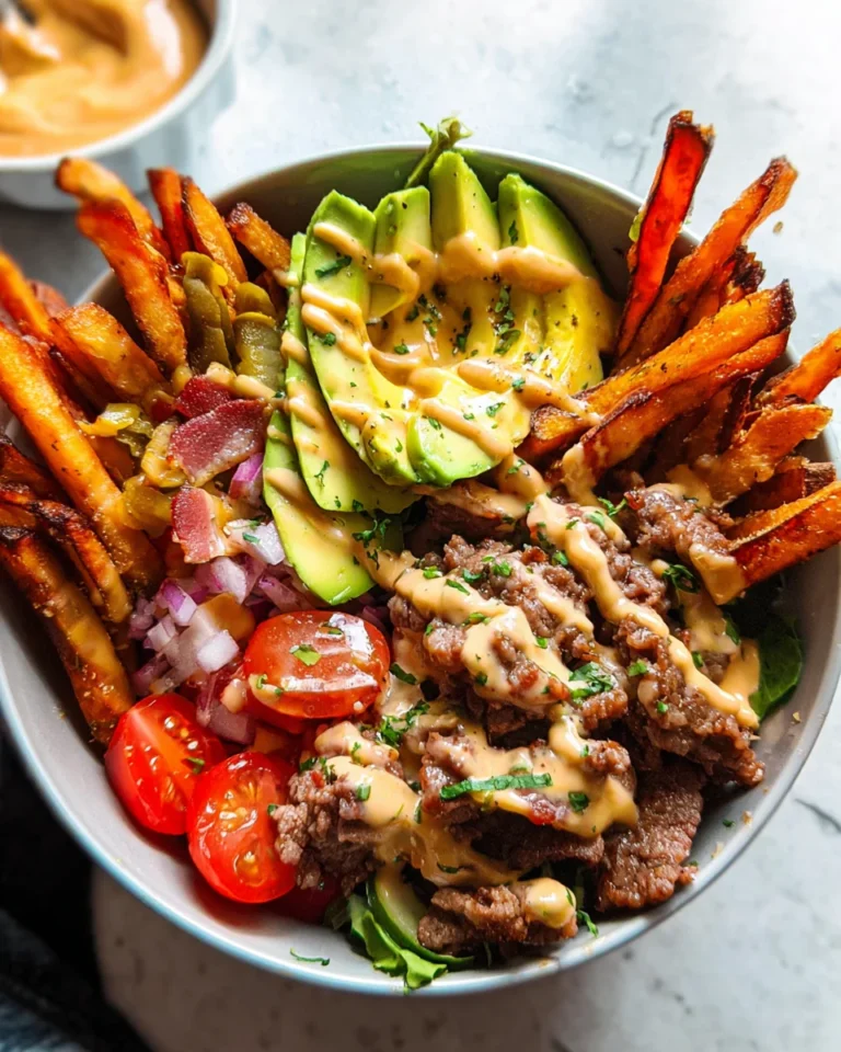 Paleo Burger Bowls with Fries {Whole30}
