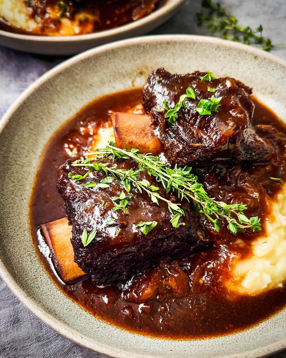 Red Wine Braised Short Ribs in Dutch Oven