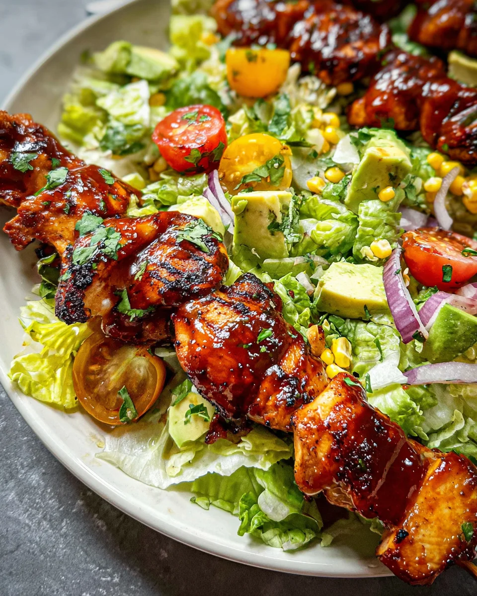 BBQ Chicken Skewer Salad