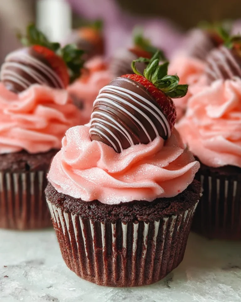 Chocolate Covered Strawberry Cupcakes