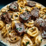 Cracked Garlic Steak Tortellini in Creamhouse Sauce Bliss