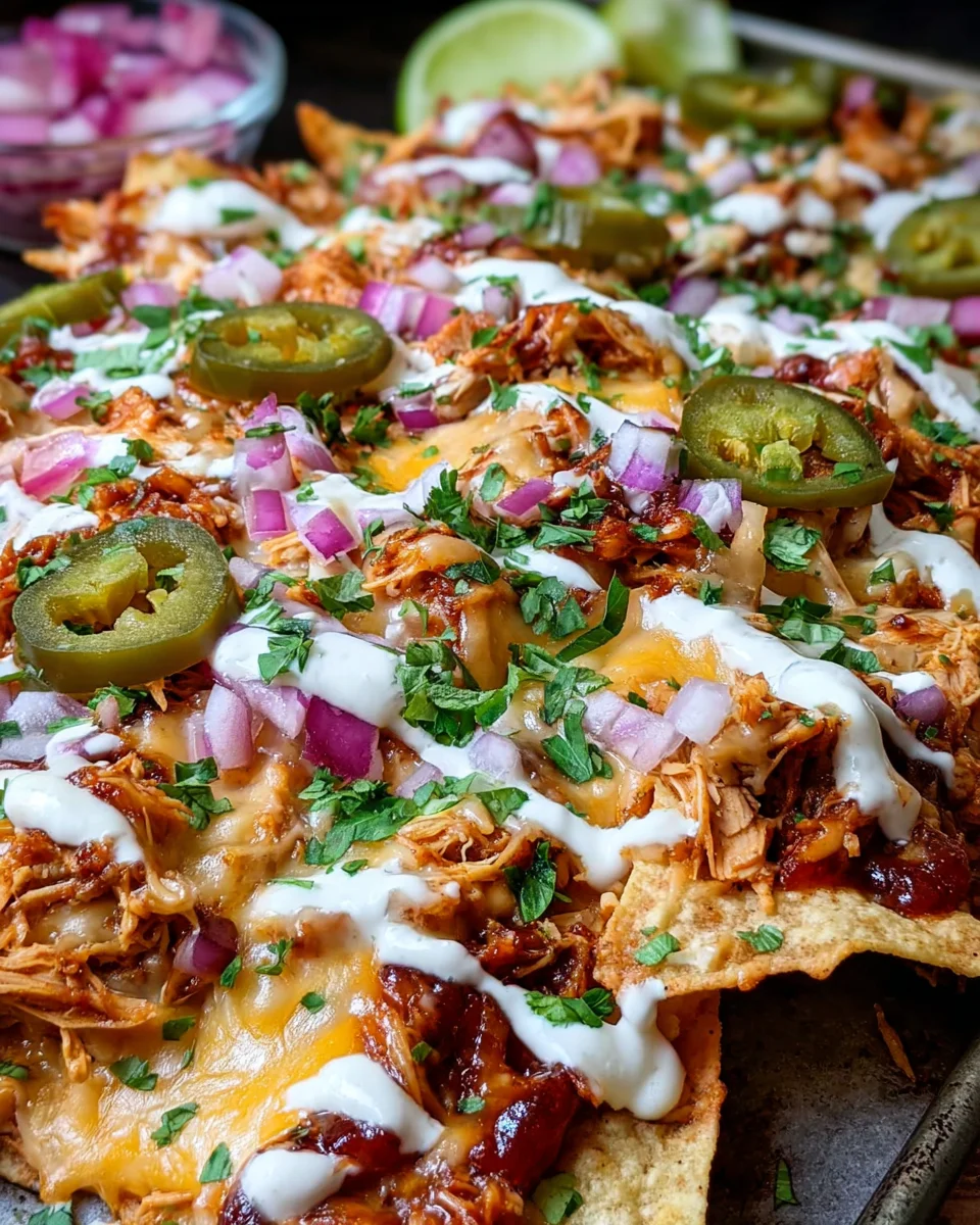 Easy Sheet Pan BBQ Chicken Nachos