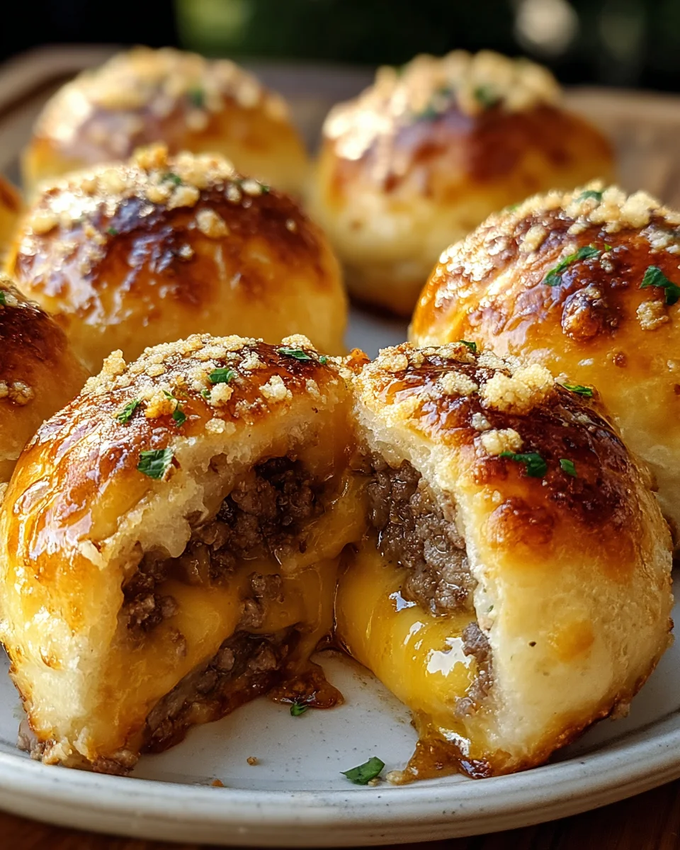 Garlic Parmesan Cheeseburger Bombs Recipe