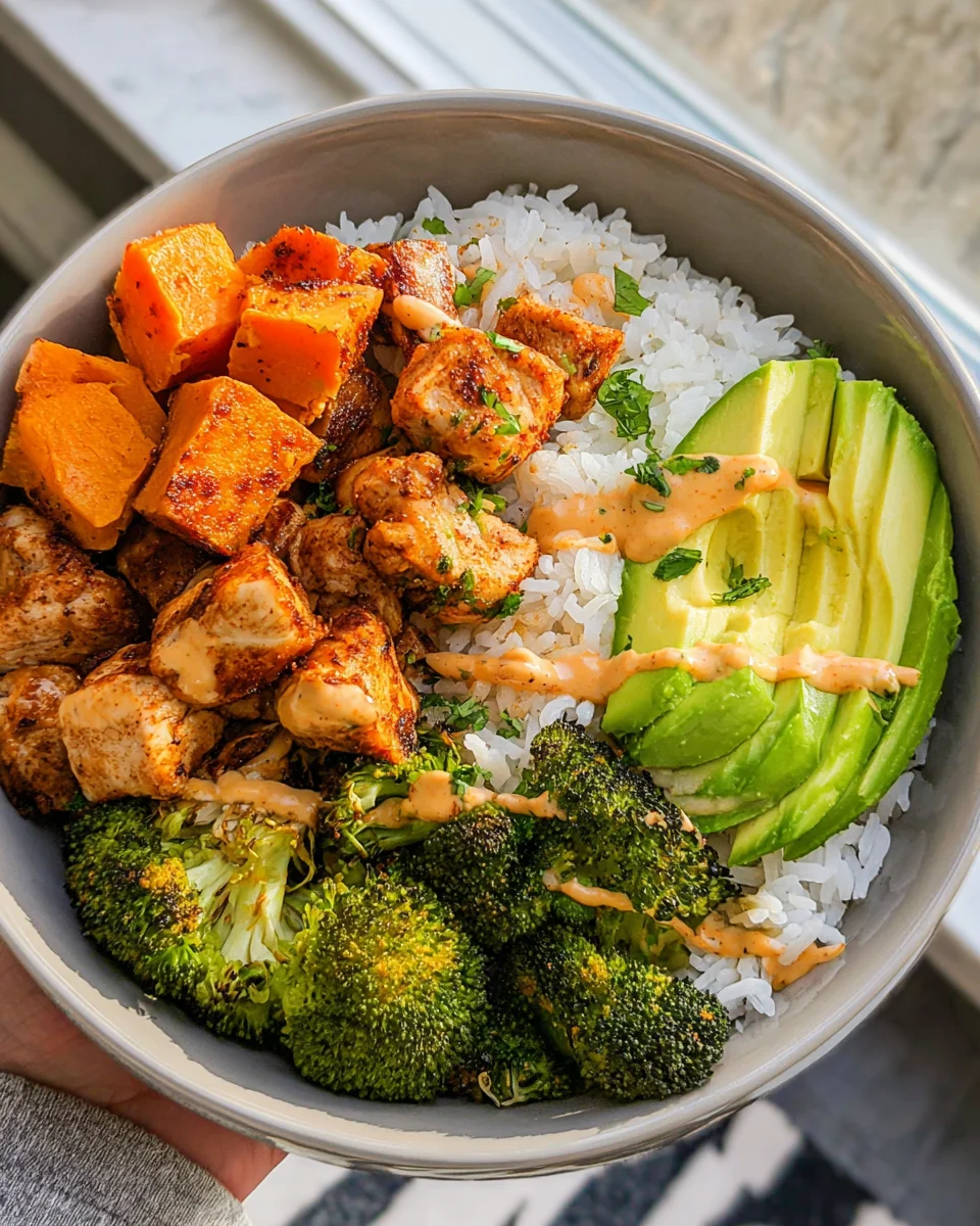 Healthy Chicken & Sweet Potato Rice Bowl
