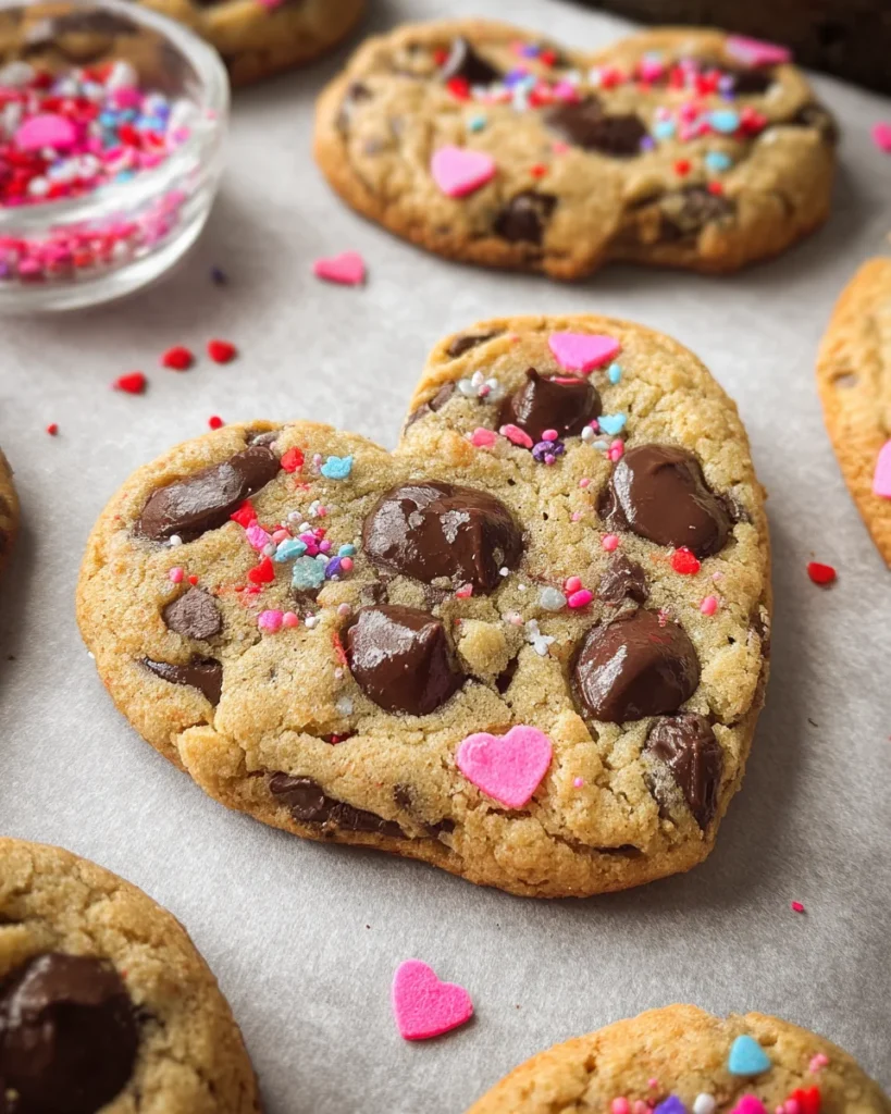 Heart Shaped Chocolate Chip Cookies