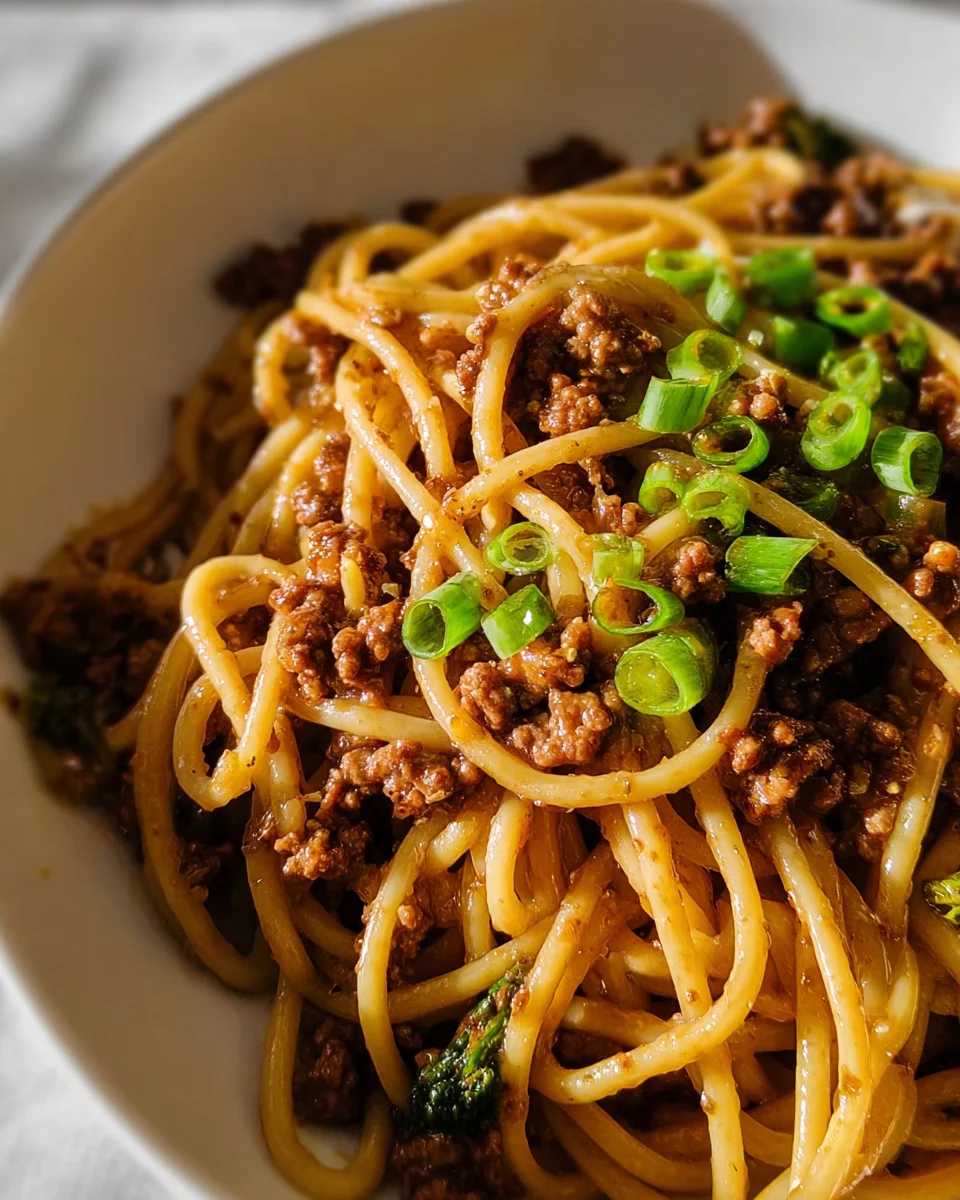 Mongolian Ground Beef Noodles