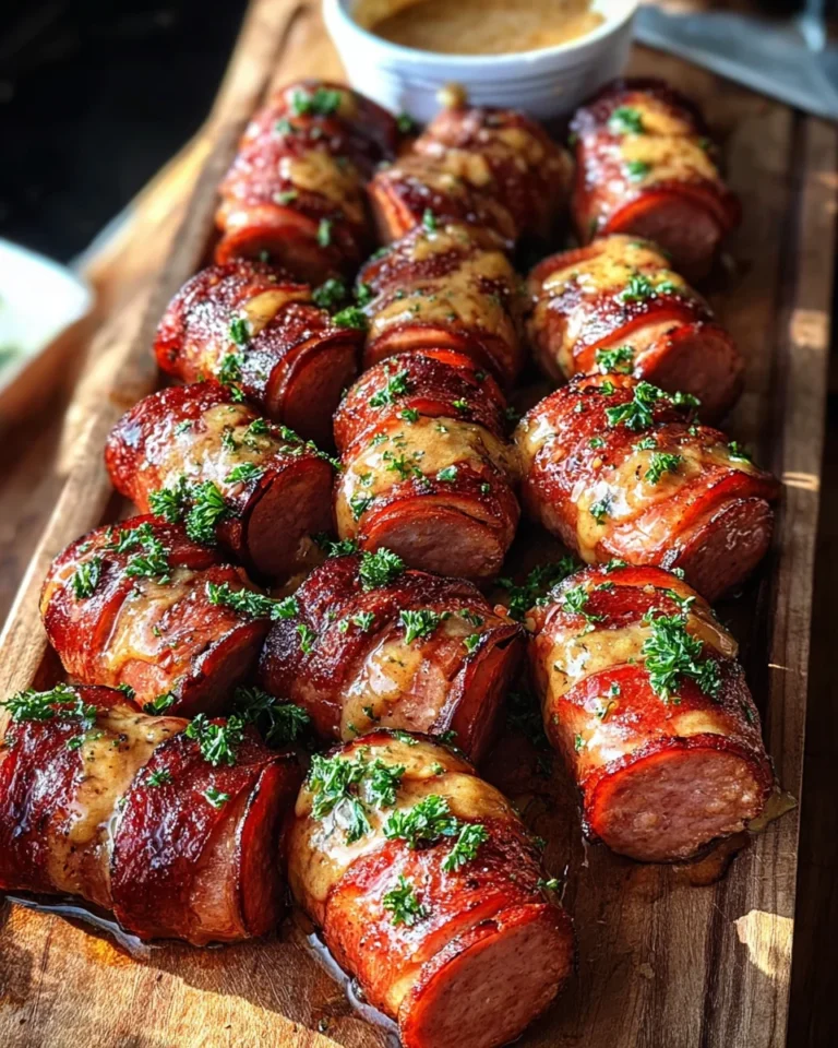 Mustard Hasselback Kielbasa Bites