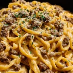 One-Pot Creamy Beef and Garlic Butter Pasta