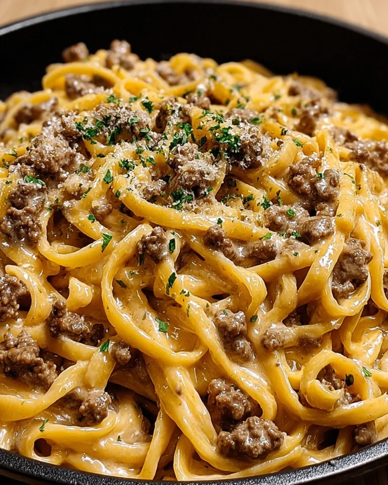One-Pot Creamy Beef and Garlic Butter Pasta