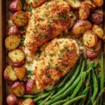 Parmesan Crusted Chicken Sheet Pan Dinner