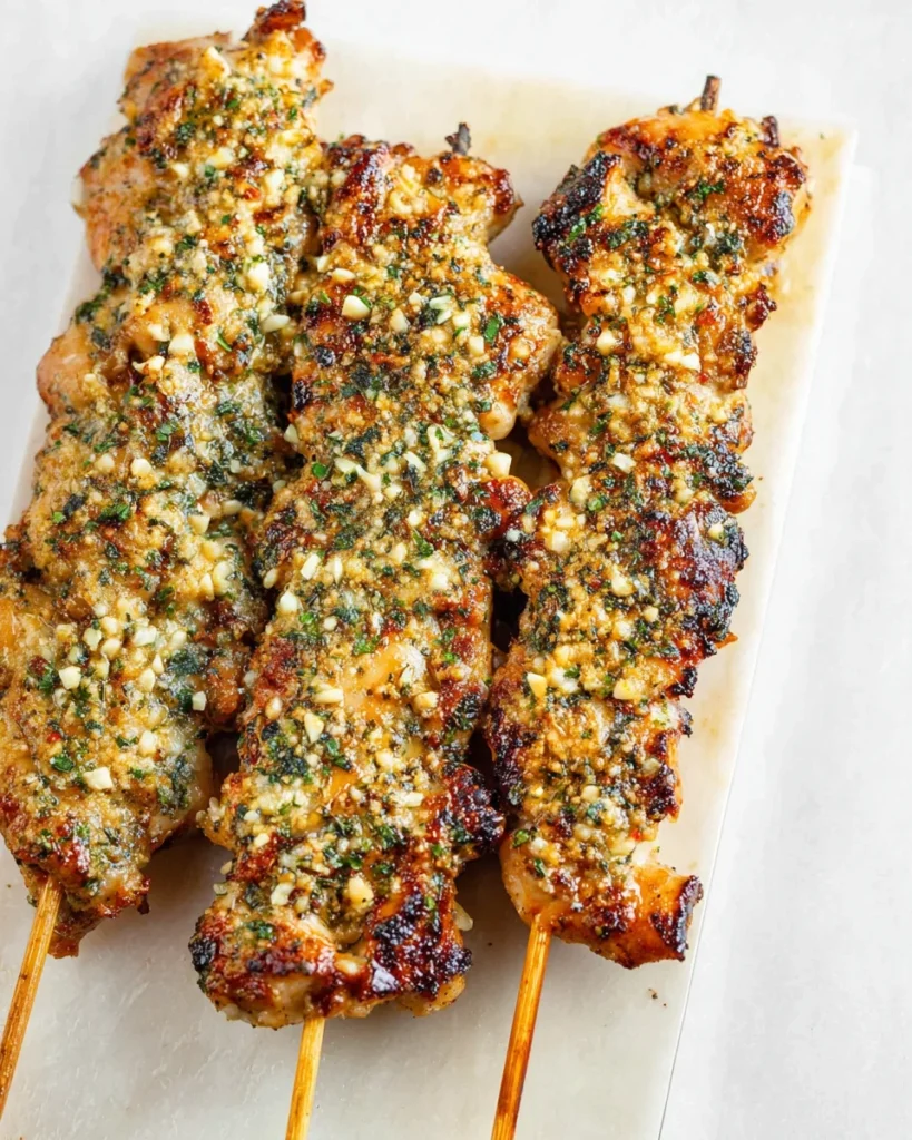 Ranch Garlic Parmesan Chicken Skewers