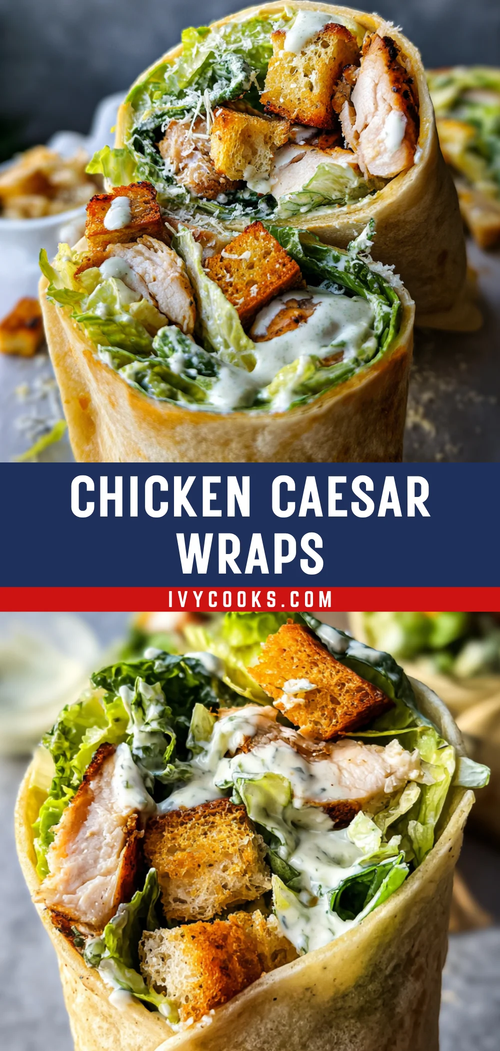 Chicken Caesar Wraps 14 Pinterest Hidden Image