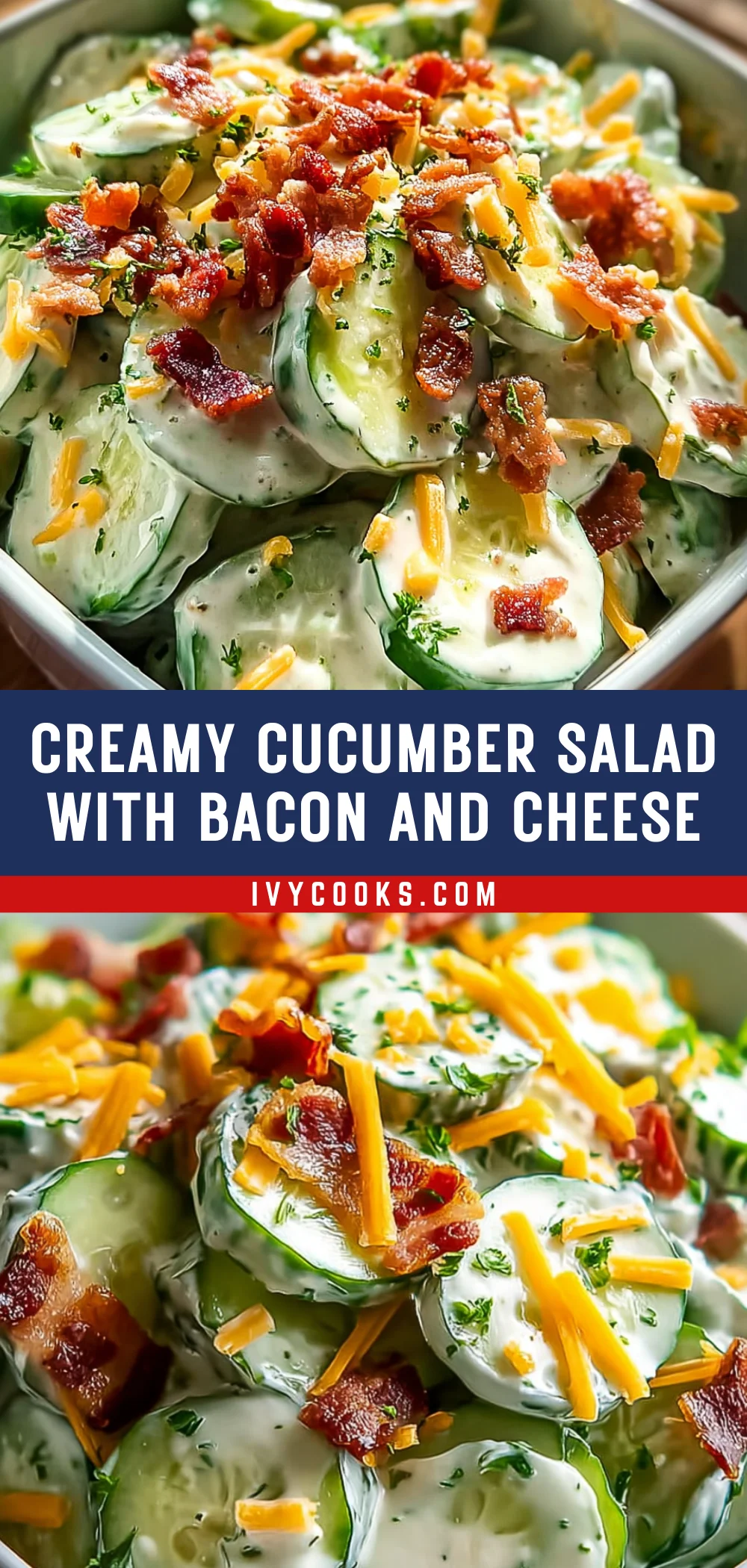 Creamy Cucumber Salad with Bacon and Cheese 17 Pinterest Hidden Image