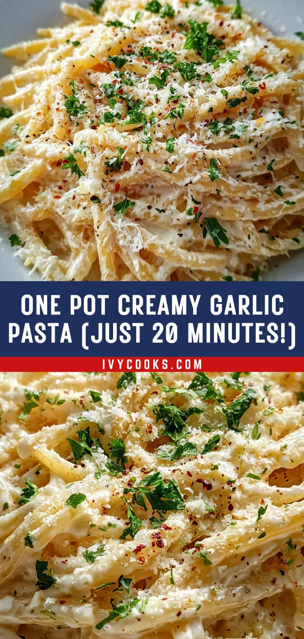 One Pot Creamy Garlic Pasta (Just 20 Minutes!) 17 Pinterest Hidden Image